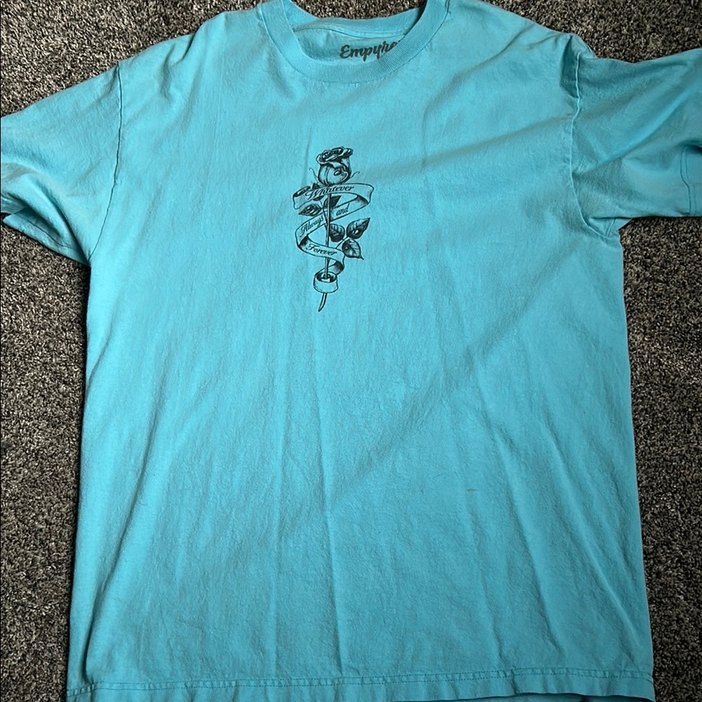 Empyre Blue Short Sleeve Tee with Floral Graphic